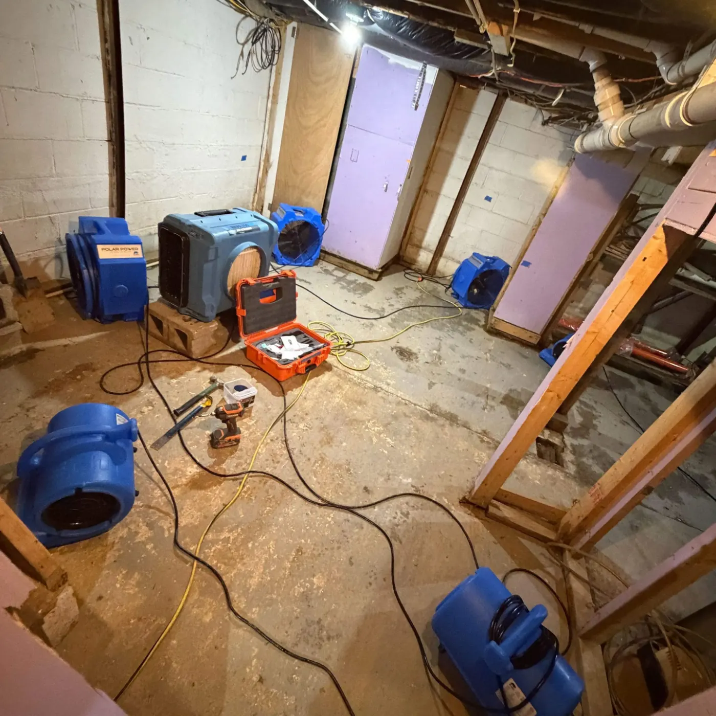 Certified restoration crew at work on Chesterfield residence